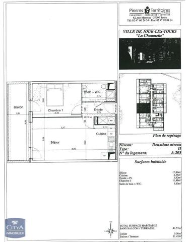 Appartement à louer 2 pièces 41.57m²