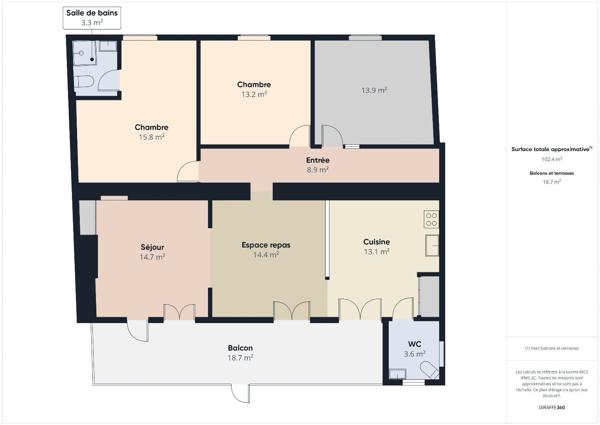 Grand appartement T4 avec extérieur et garage véhicule Decazeville