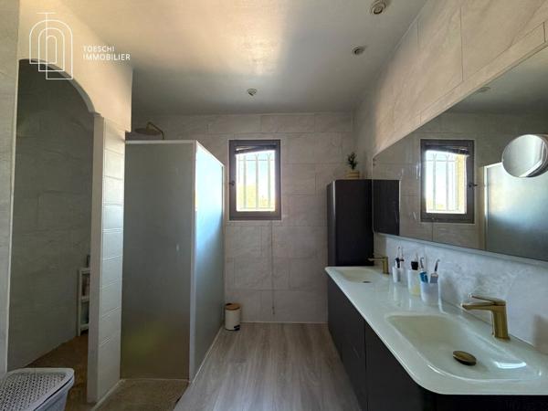 Maison de plein pied avec piscine, pool house et grand terrain