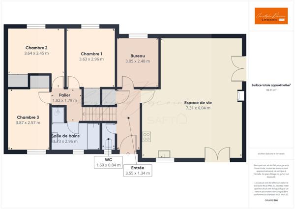 Maison de 100 m² sur un terrain de 700 m² à La Bazoge-Montpinson