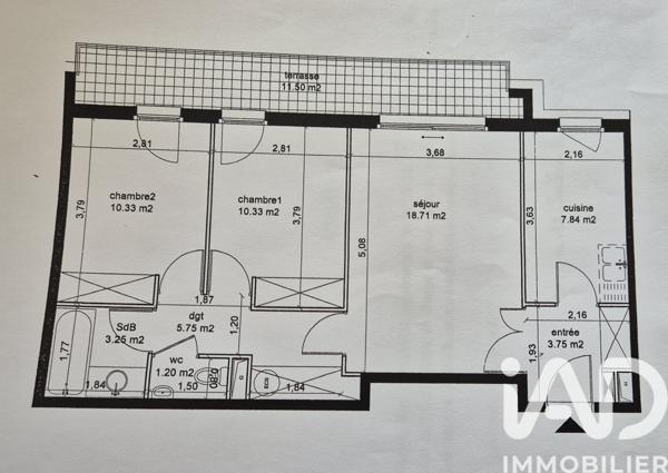 Appartement à vendre 3 pièces 61 m² Montrouge