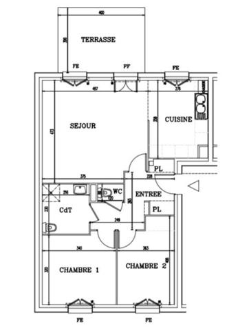 Amiens, secteur Renancourt, appartement 2 chambres.