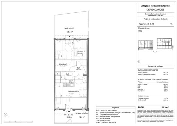 Trouville – appartement rénové 2ch avec jardin et parking