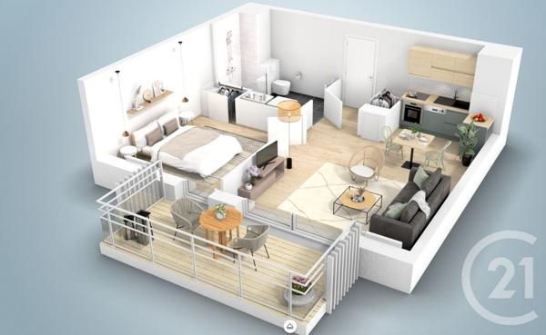 Appartement T2 à vendre  2 pièces - 46,05 m2 PORNIC - 44