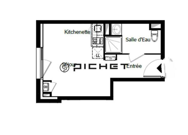 Appartement 1 pièce 21 m²