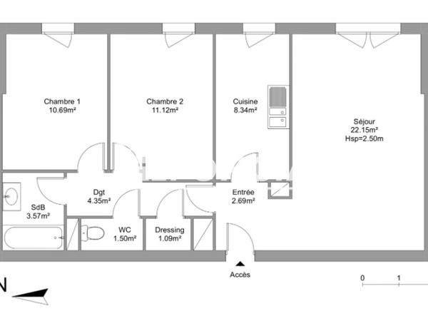 Location Appartement 3 pièces 65 m² - 6 PLACE DE L'EGLISE Saint Jean Le Blanc 45650