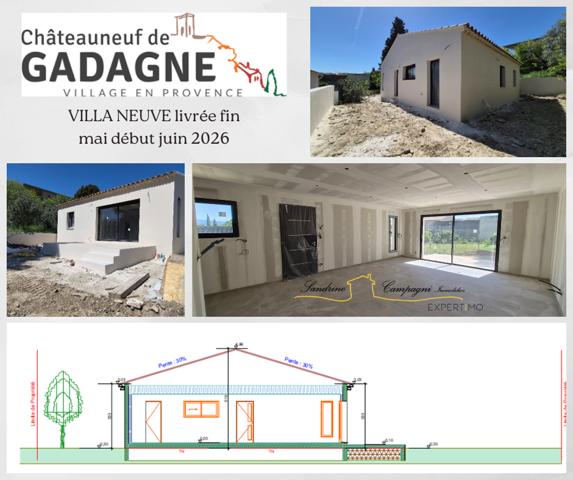 Châteauneuf-de-Gadagne (84470) Villa hors lotissement terminée fin Mai prochain