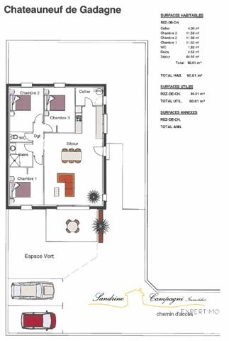 Châteauneuf-de-Gadagne (84470) Villa hors lotissement terminée fin Mai prochain