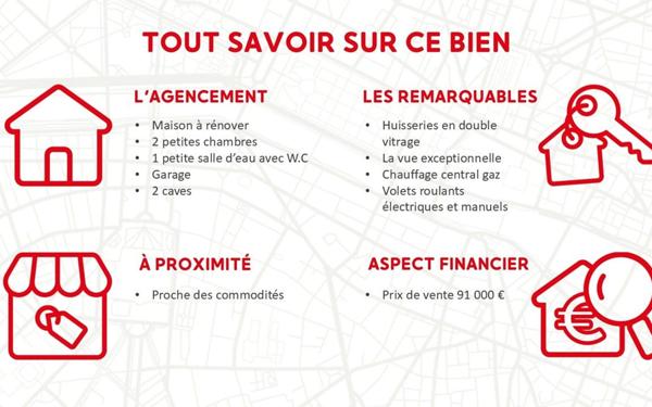 Maison à vendre    3 pièces •  Dole