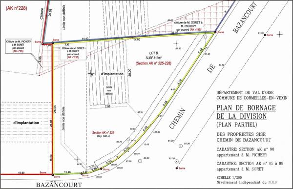 Terrain à vendre  513 m 2   CORMEILLES EN VEXIN  - 95