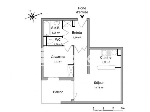 Location Appartement 2 pièces 44.27 m² - BATIMENT B Colmar 68000