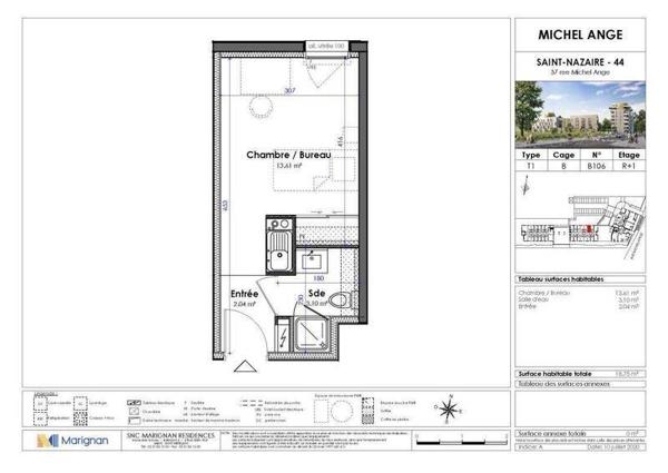 Appartement 1 pièce                                        - 44600 Saint-Nazaire Réf : 3532