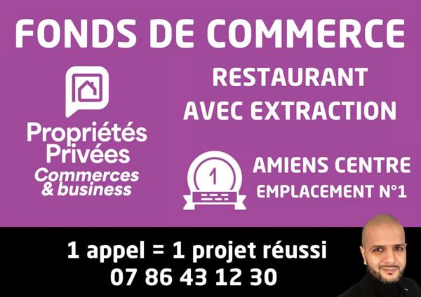 Fonds de commerce - Restauration rapide - Amiens Hypercentre - rue piétonne