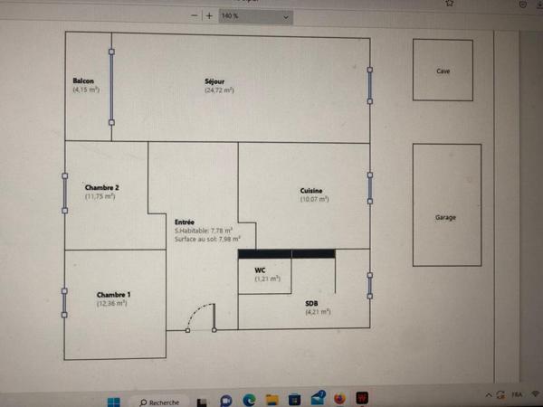 Appartement Valence 3 pièce(s) 73 m2, garage, cave