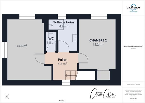 Maison à vendre 3 pièces avec extérieur et garage