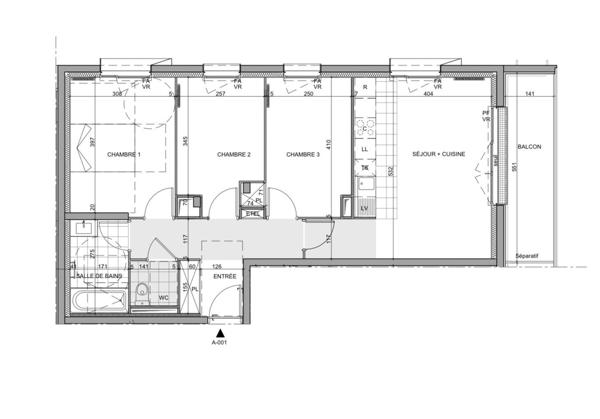 Appartement 4 pièces de 71 m² à Massy (91300)