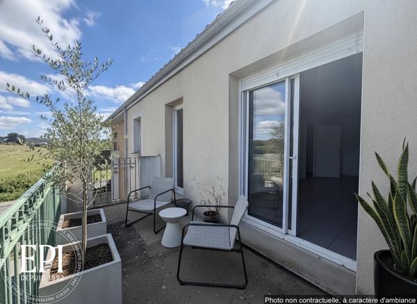 CARCASSONNE – T3 lumineux avec balcon, vue dégagée et 2 parkings
