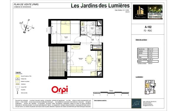 Appartement à vendre    2 pièces •  Herserange