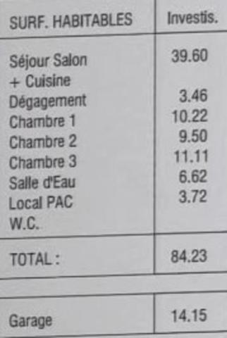 Maison récente de 84 m2 sur terrain de 600 m2 - 3 chambres / garage