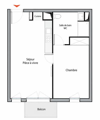 Appartement
         2 pièces
        - 40 m² Exclusivité 159 000 € *