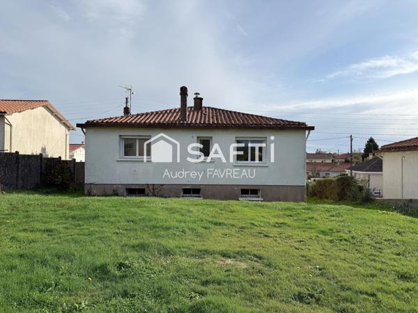 Maison sur sous-sol, 2 chambres, 1 bureau, jardin