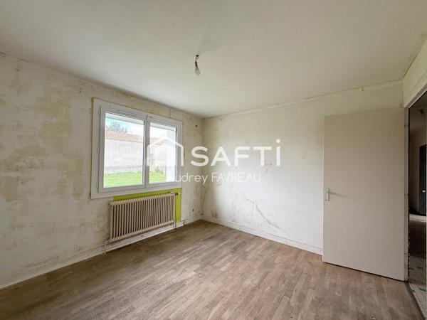 Maison sur sous-sol, 2 chambres, 1 bureau, jardin