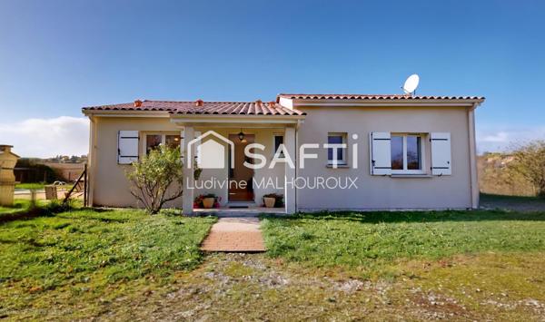 Maison de plein pied, avec piscine, 3 chambres, grand terrain & vue dégagée – Au calme, proche commodités