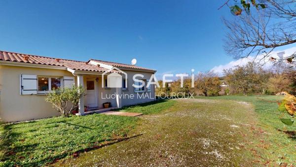 Maison de plein pied, avec piscine, 3 chambres, grand terrain & vue dégagée – Au calme, proche commodités