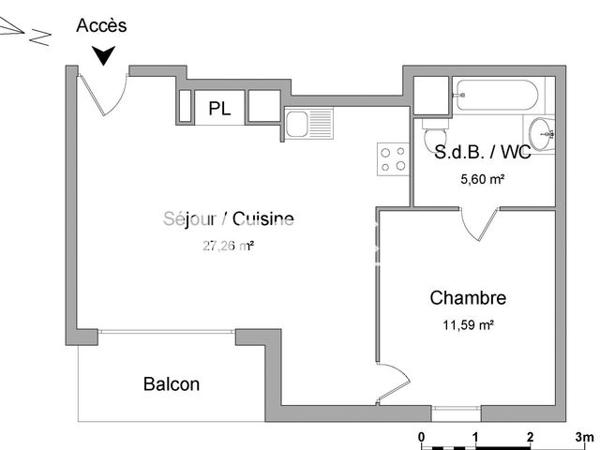 Location Appartement 2 pièces 44.45 m² - BAT.2 Courcouronnes 91080