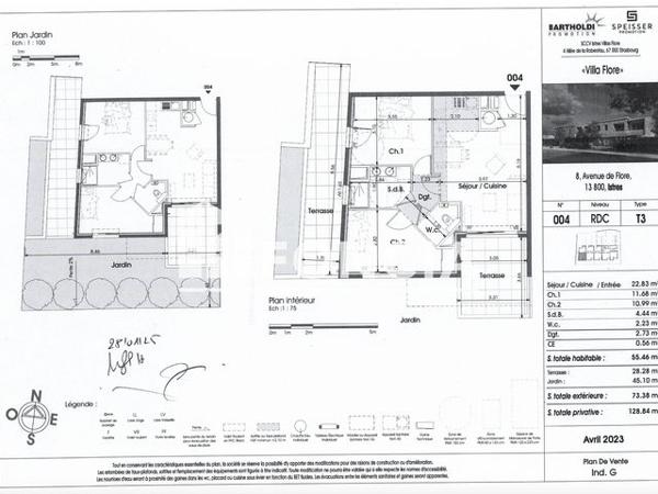Location Appartement 3 pièces 55.46 m² - 8 AVENUE DE FLORE Istres 13800