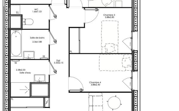 Appartement à vendre    5 pièces • 95,60 m2 Neuville-sur-Saône
