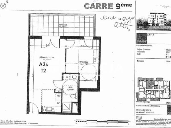 Location Appartement 2 pièces 41.36 m² - 219 ANCIEN CHEMIN DE CASSIS Marseille 13009