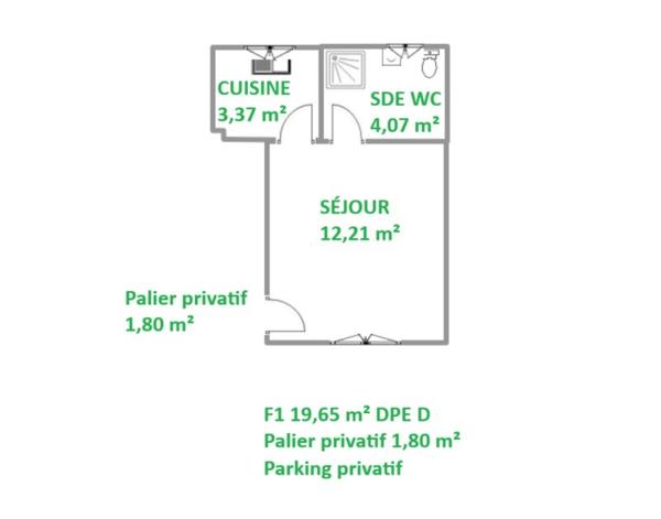 Appartement 1 pièce - 20 m² Exclusivité efficity