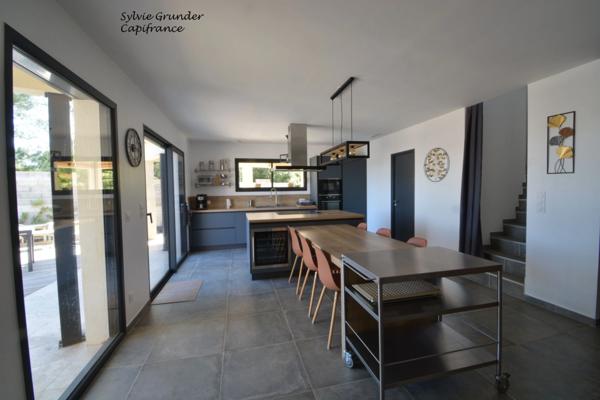 Maison contemporiane 6 pièces Piscine vue étang de l'olivier