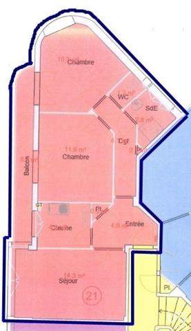 Appartement 3 pièces de 54 m² à Paris (75020)