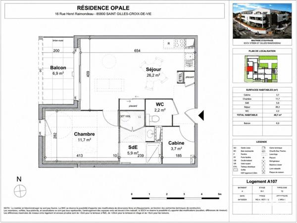 Appartement à vendre 2 pièces 50 m² Saint-Gilles-Croix-de-Vie