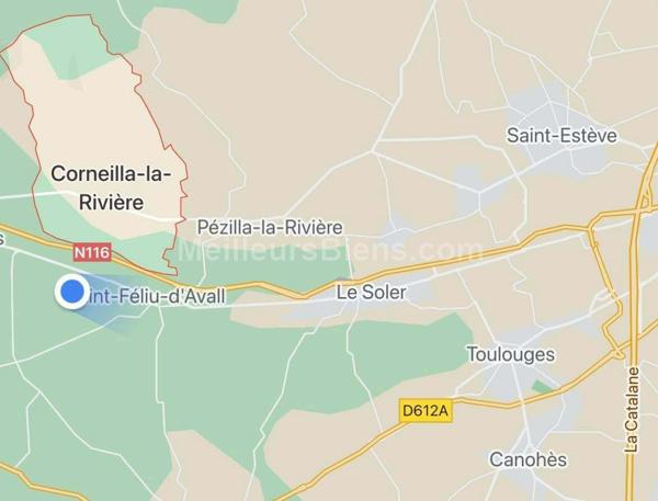 Villa de 180m2 en plain pied sur parcelle de 1600m2 à Corneilla-la-Rivière