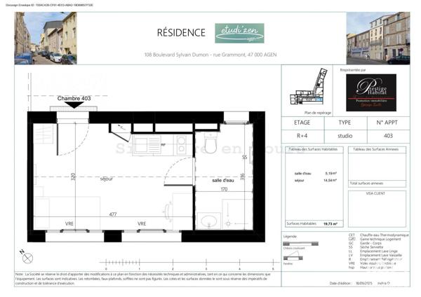 Studio à vendre 20 m² Agen