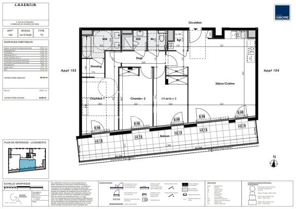 Appartement T5 à vendre CESSON SEVIGNE - 93 m² (réf : AVENTIN-103)