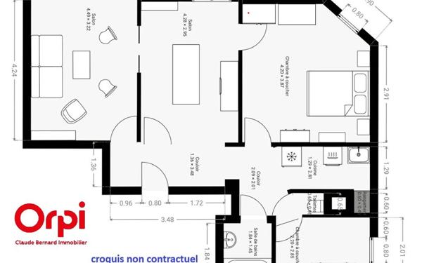 Appartement à vendre    3 pièces • 66,07 m2 Paris 13