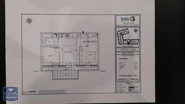 Appartement à louer 3 pièces 50.06m²