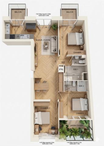 Appartement T4 à Pantin Quatre-Chemins