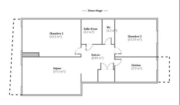appartement T3 , quartier recherché proche centre