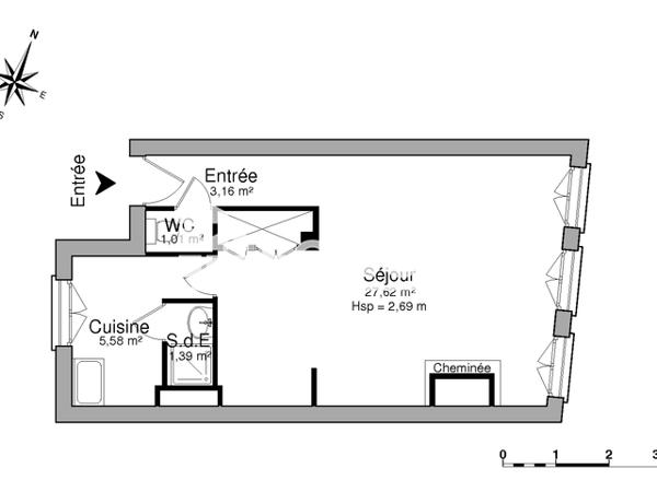 Location Studio 38.76 m² - 55\57 RUE DES DOMINICAINS Nancy 54000