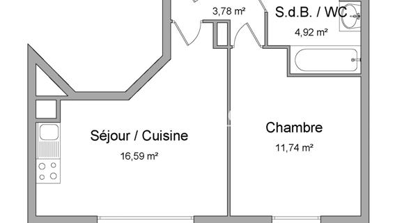 Location Appartement 2 pièces 37.03 m² - Chassieu 69680
