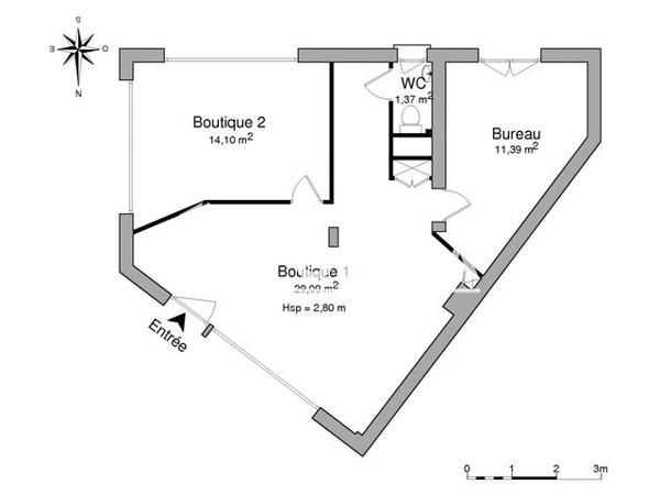Location Local commercial 3 pièces 63.33 m² - 40 RUE THEODORE ROUSSEAU La Rochette 77000