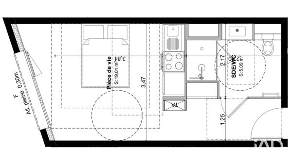 Studio à vendre 24 m² Vénissieux