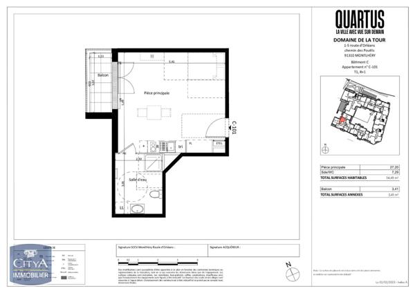 Appartement à louer 1 pièce 34.49m²
