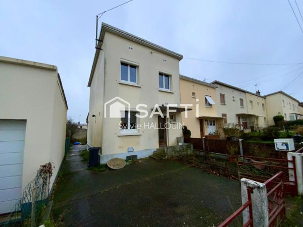 Maison à rénover 67m2, 2 chambres, jardin, garage