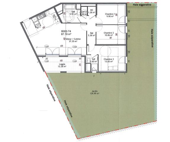 Meyrargues (13650) Appartement neuf T4 de 87m2 avec 150m2 de jardin et garage